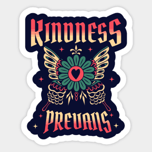 Kindness Prevails Tattoo - Front & Back T-Shirt Sticker